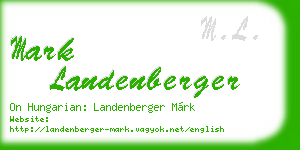 mark landenberger business card